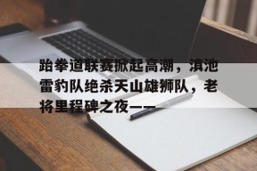 Kaiyun体育中国大陆-跆拳道联赛掀起高潮，滇池雷豹队绝杀天山雄狮队，老将里程碑之夜——
